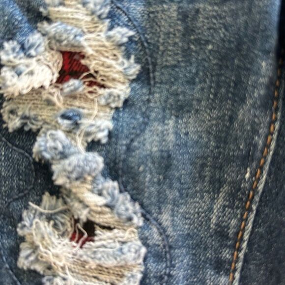 Joe’s Jeans Little Girls distressed Jeans with plaid fabric inside. size 4, NWT - Picture 5 of 12